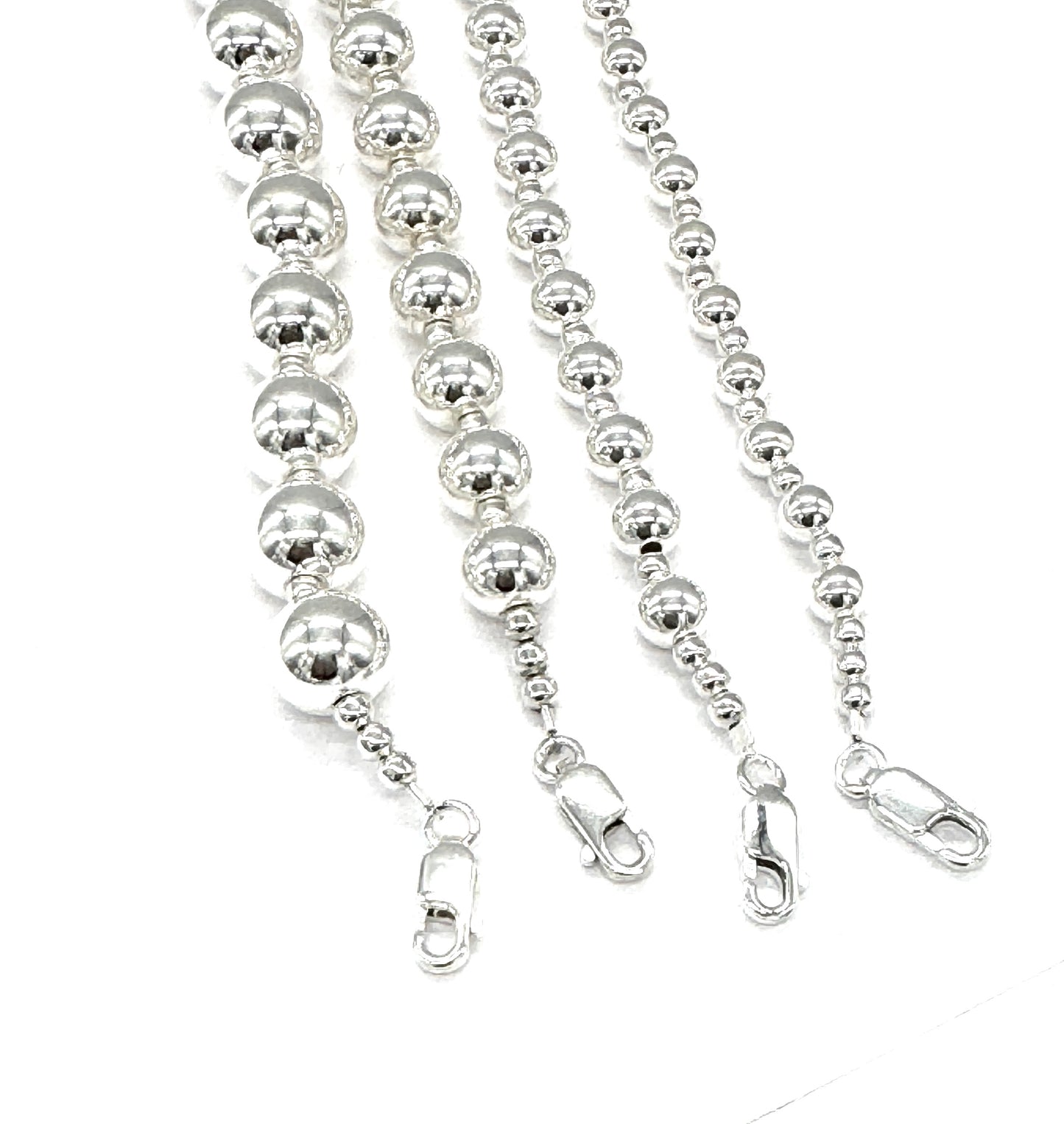 925 Sterling Silver Chunky Ball Bead Chain Necklace 5, 6, 8 or 10mm Diameter Ball Options