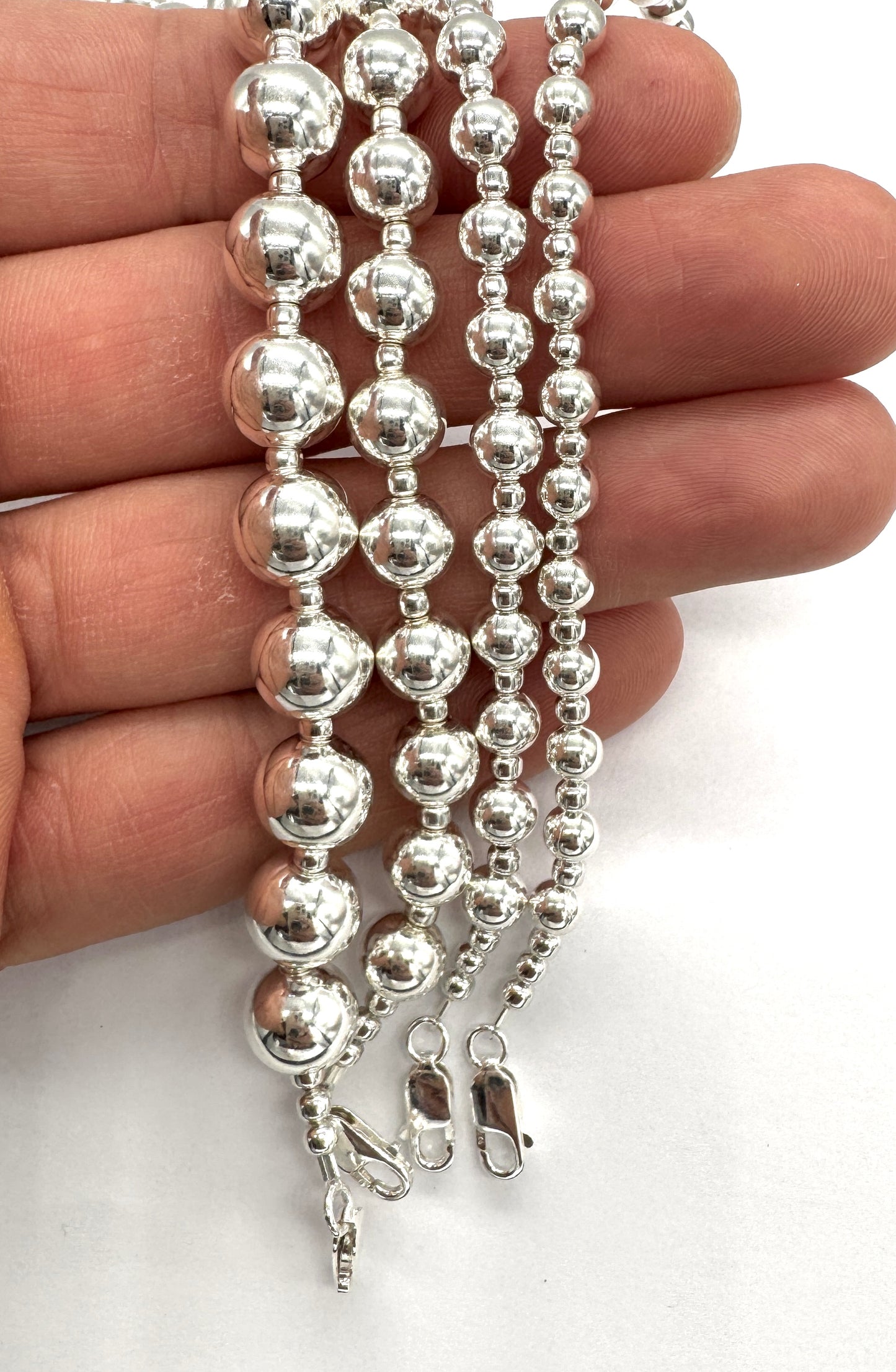 925 Sterling Silver Chunky Ball Bead Chain Necklace 5, 6, 8 or 10mm Diameter Ball Options
