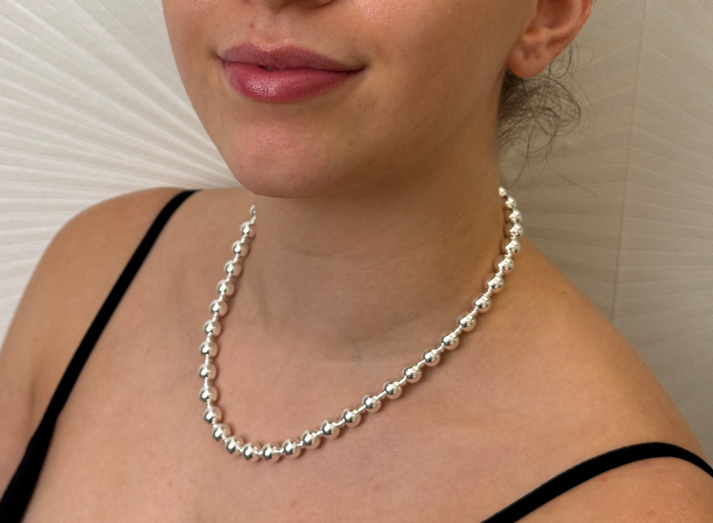 925 Sterling Silver Chunky Ball Bead Chain Necklace 5, 6, 8 or 10mm Diameter Ball Options