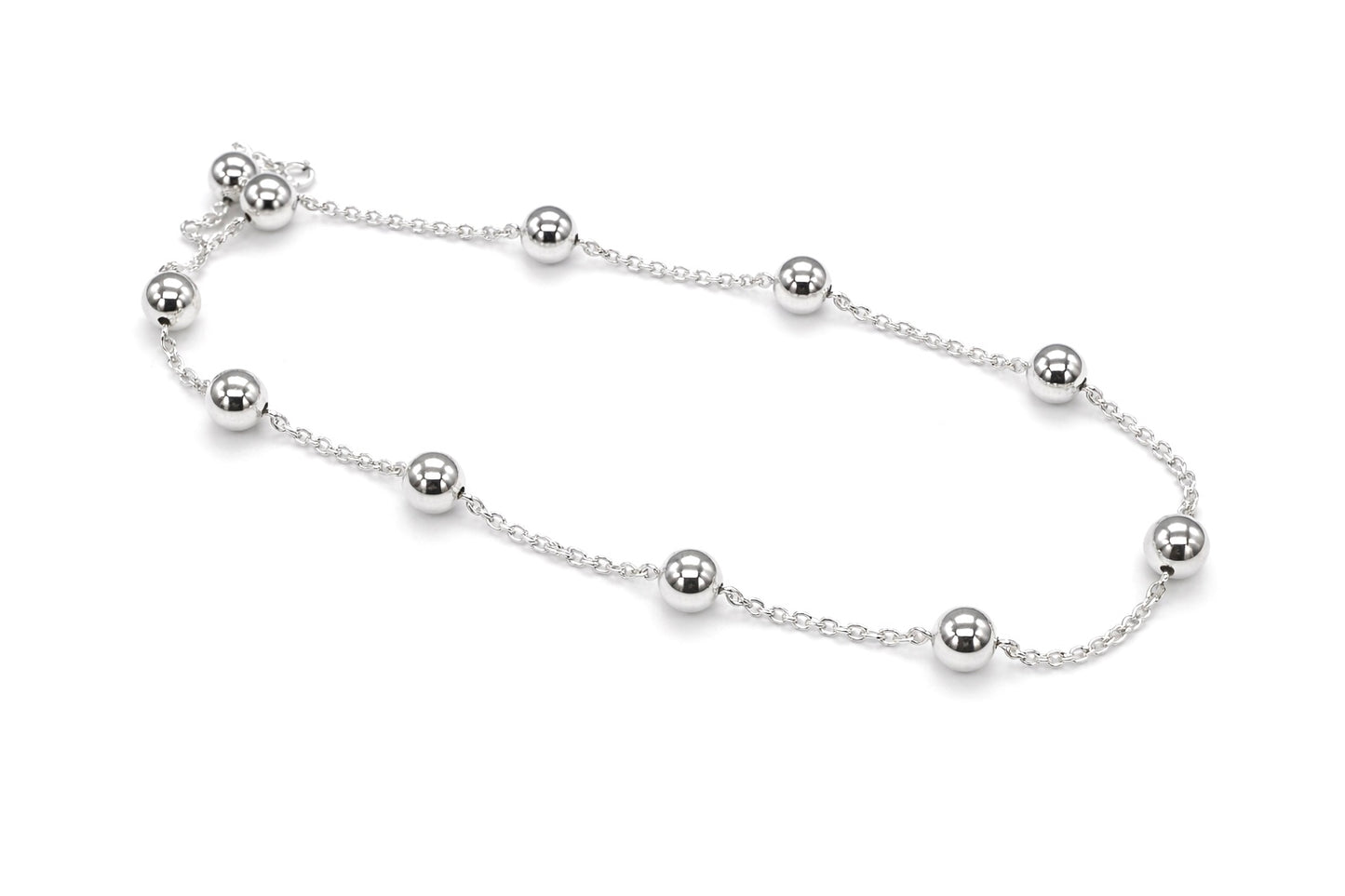 925 Sterling Silver Satellite Ball Bead Cable Chain Necklace