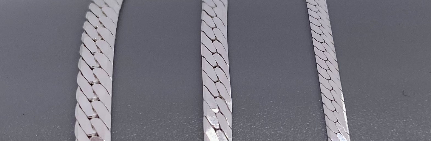 925 Sterling Silver Snake Herringbone Necklace Chain