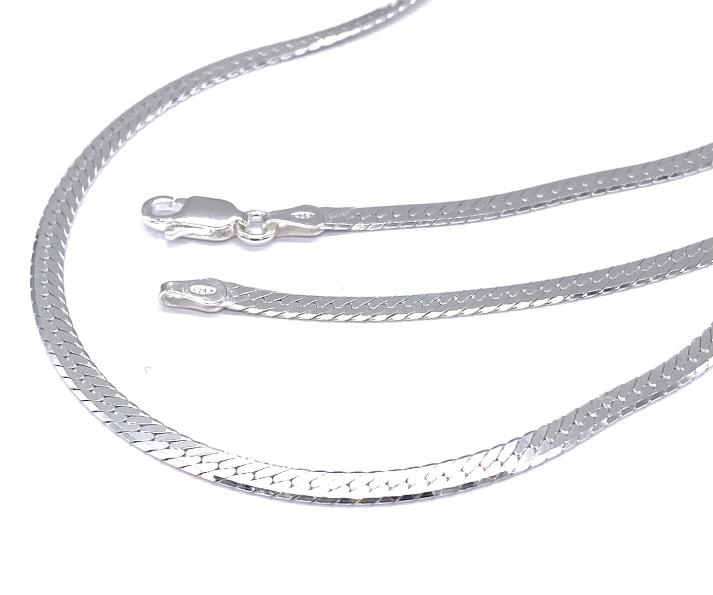 925 Sterling Silver Snake Herringbone Necklace Chain