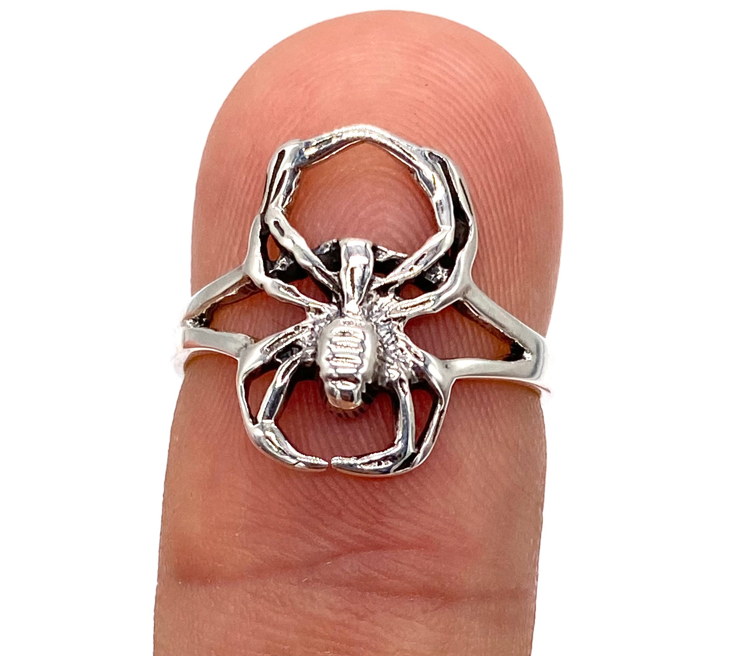 925 Sterling Silver Spider Cuff Ring Adjustable One Size Fit All