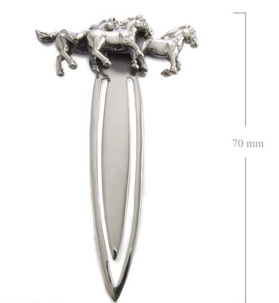 925 Solid Sterling Silver Horse BOOKMARK