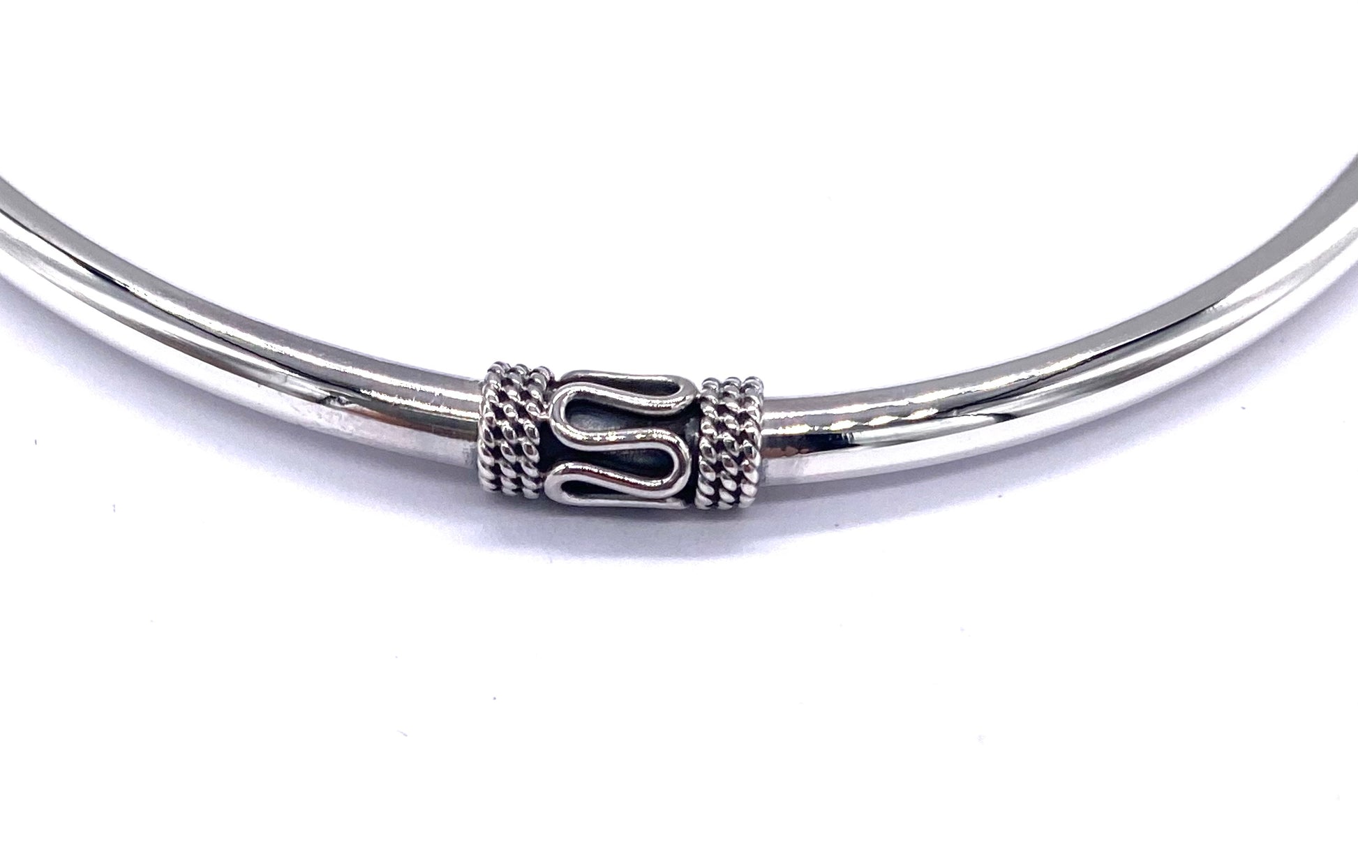 925 Sterling Silver Bali Balinese BANGLE Bracelet 65 mm Diameter & 3 mm Thickness