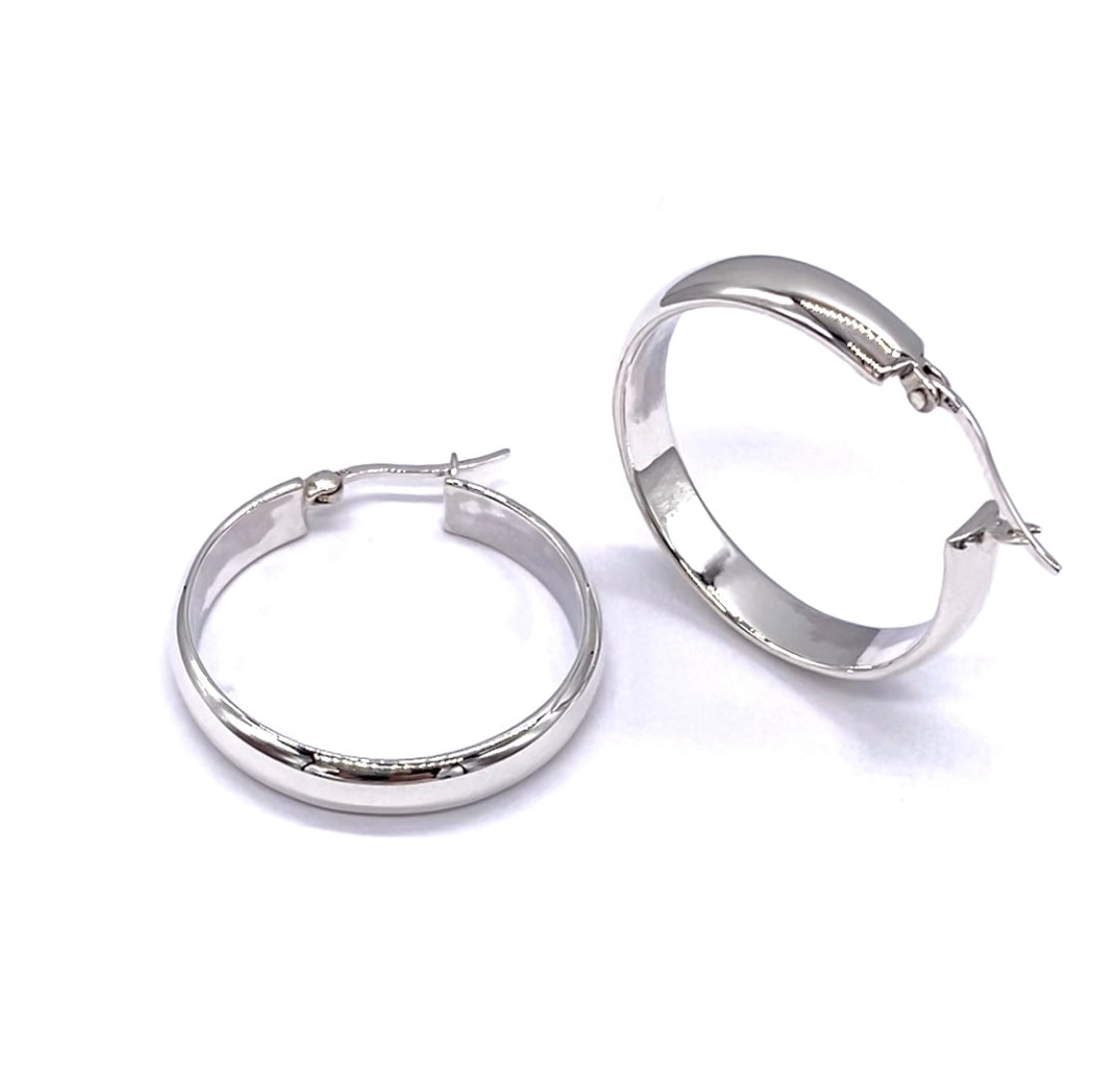 925 Sterling Silver Chunky Hinged HOOP Earrings 5 mm Wide