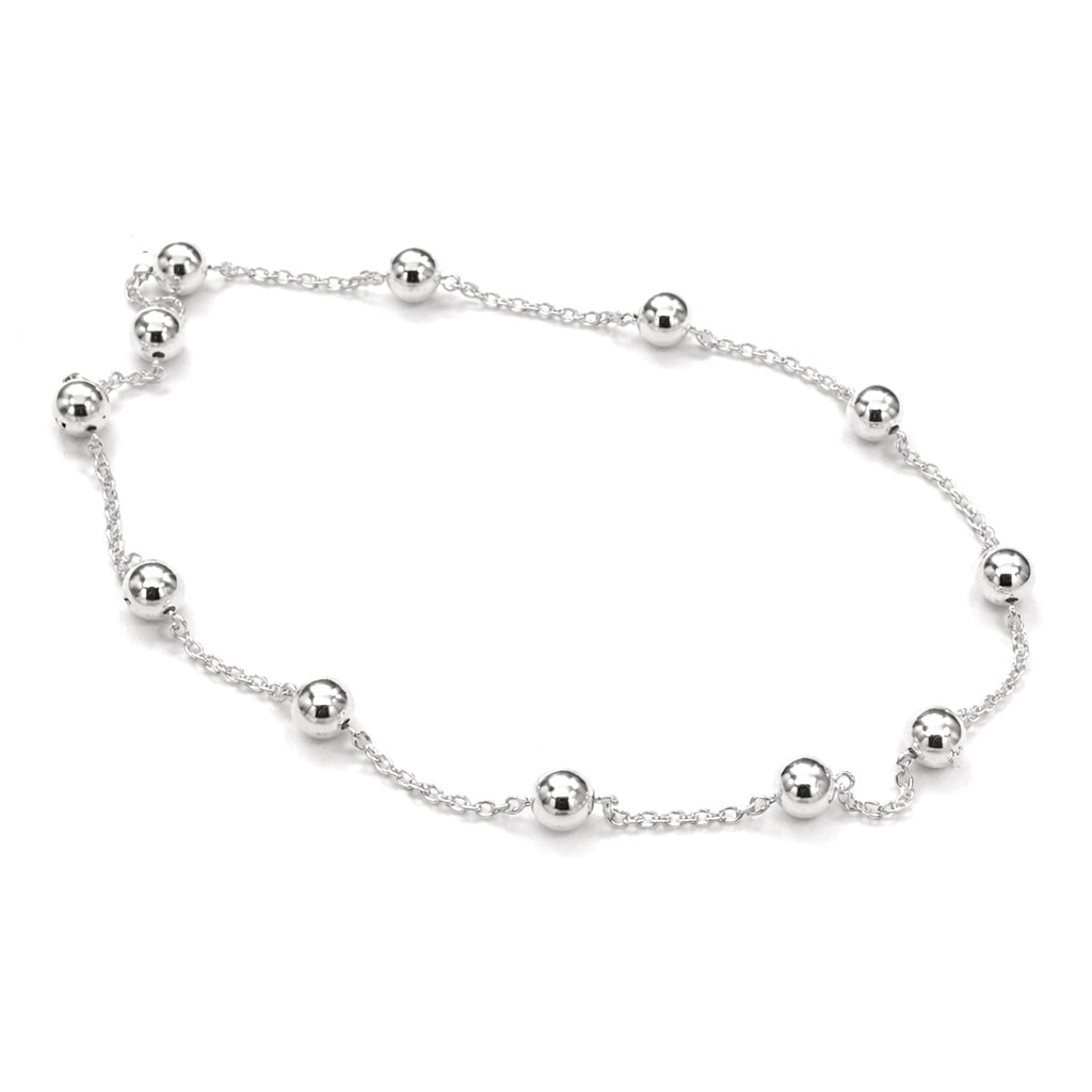 925 Sterling Silver Satellite Ball Bead Cable Chain Necklace