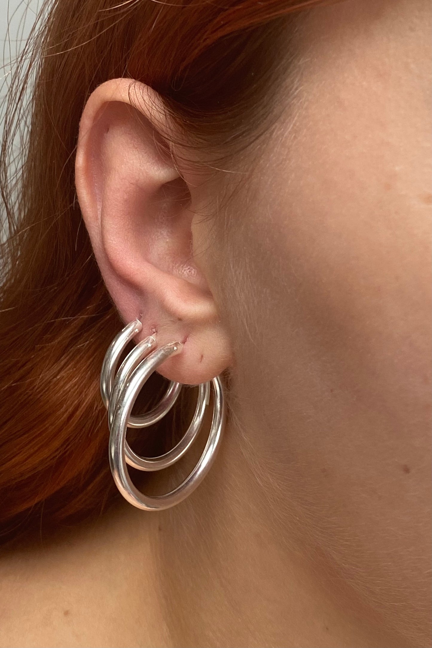 925 Sterling Silver Sleeper Hinged HOOP Earrings Chunky 3 mm Thick 14, 16, 18, 20, 25, 30 and 35 mm Diameter