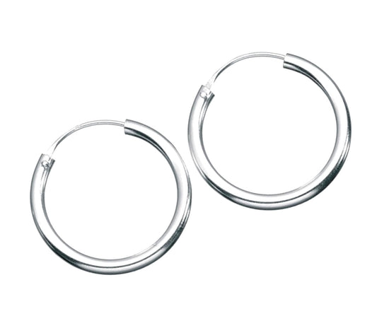 925 Sterling Silver Sleeper Hinged HOOP Earrings Chunky 3 mm Thick 14, 16, 18, 20, 25, 30 and 35 mm Diameter