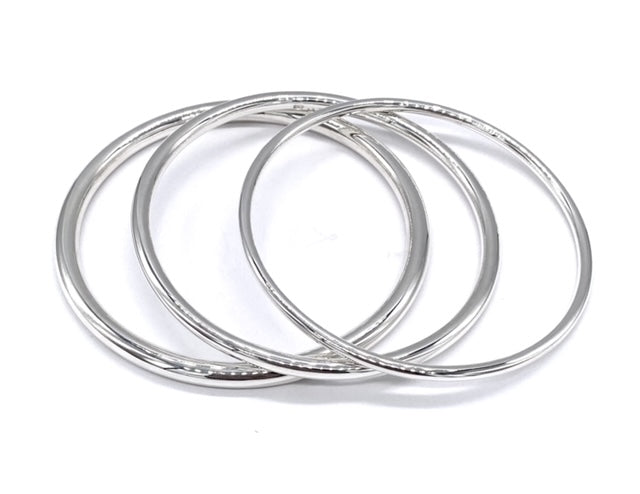 925 Sterling Silver Slave BANGLE Bracelet 65 mm Diameter 3, 4 and 5 mm Thickness