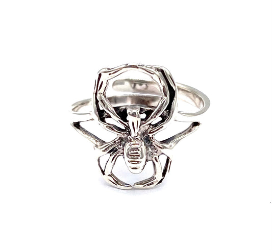 925 Sterling Silver Spider Cuff Ring Adjustable One Size Fit All