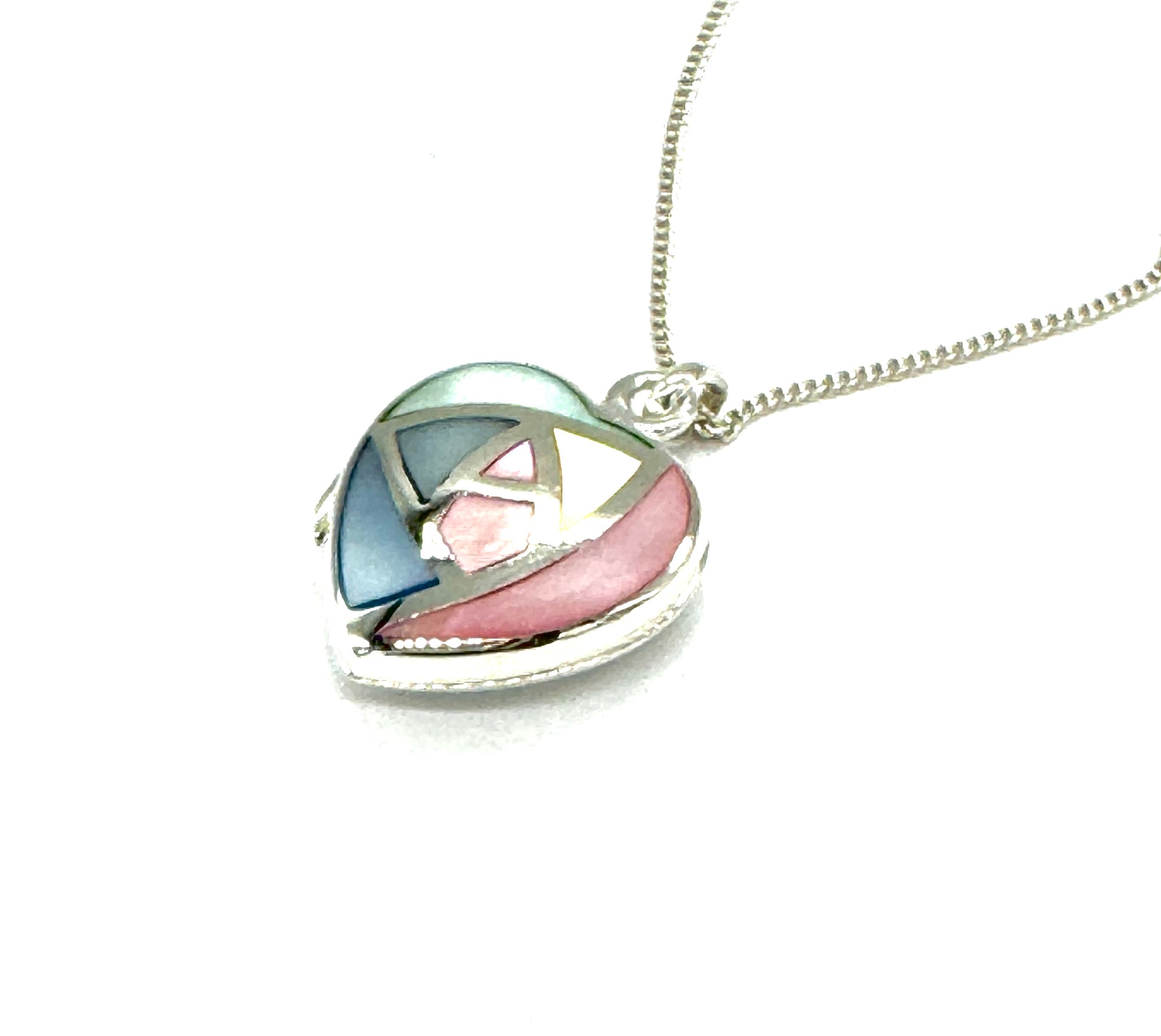 925 Sterling Silver Heart Photo Pendant Locket Necklace on Silver Curb Chain