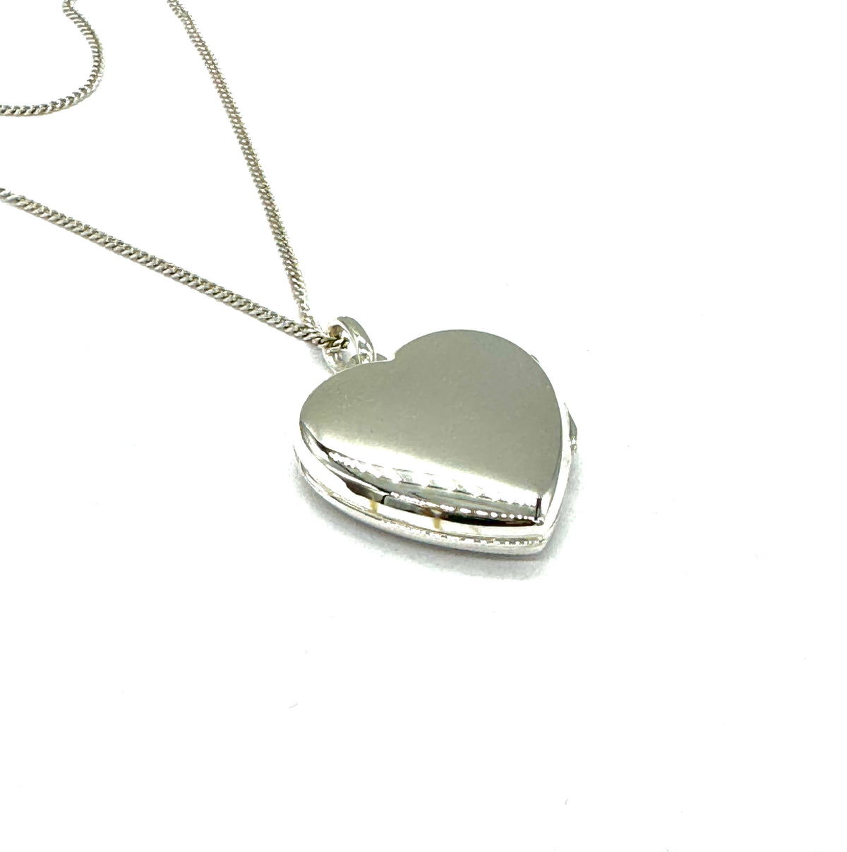 Love HEART Photo Locket Pendant 925 Sterling Silver in Size 14, 16, 18, 20 or 25 mm Diameter and Curb Chain