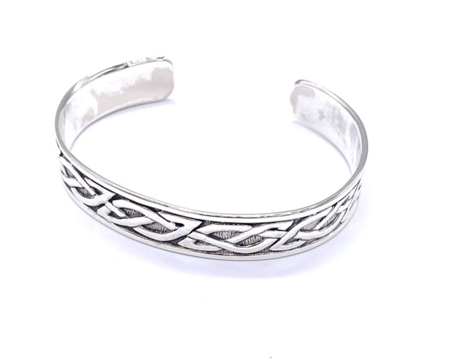 925 Sterling Silver Solid Celtic Cuff Bangle Bracelet Infinity Knot Design