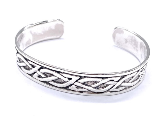 925 Sterling Silver Solid Celtic Cuff Bangle Bracelet Infinity Knot Design