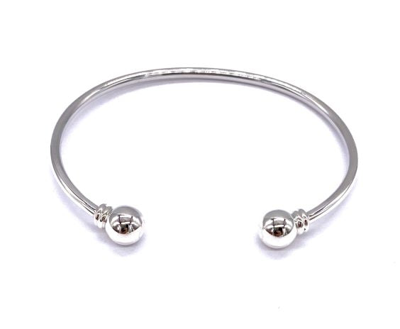 Solid 925 Sterling Silver Child's, Baby's Christening Torque Cuff Bangle Bracelet