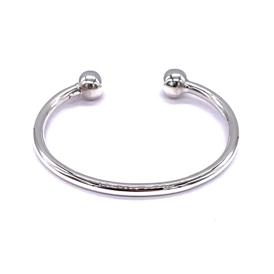 925 Sterling Silver Child's, Baby's Christening Torque Cuff Bangle Bracelet